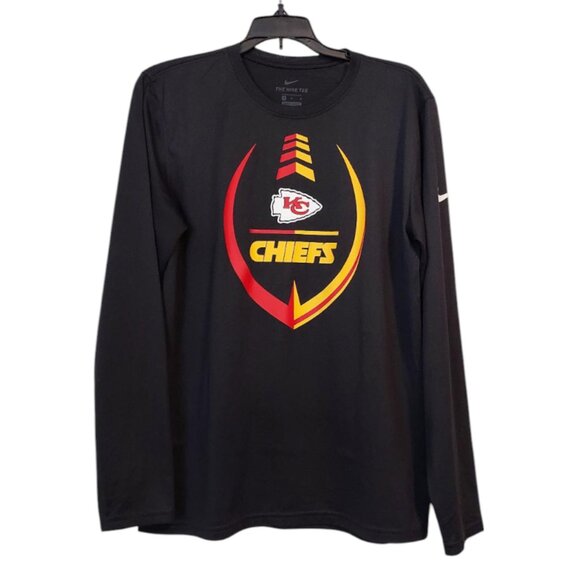 Men's KC Chiefs Nike Black Logo NFL Shirt Sz M - Picture 1 of 8